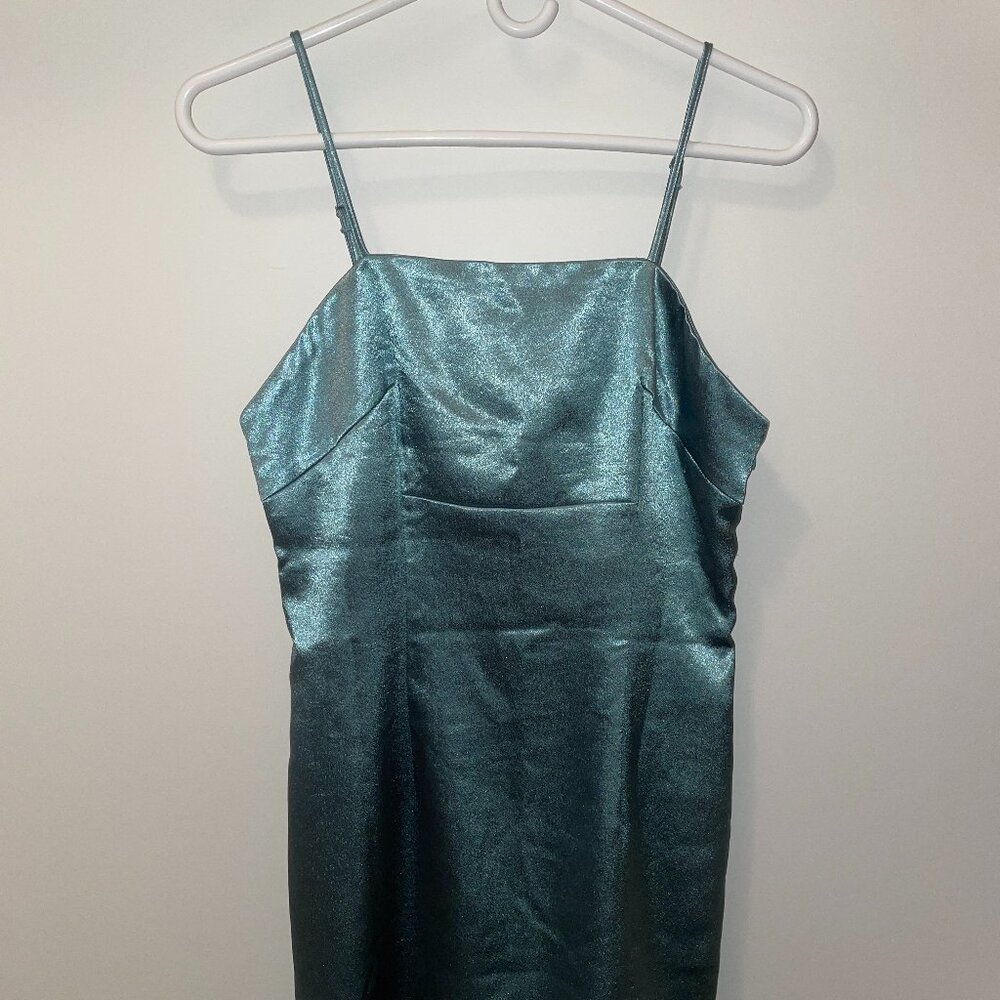 Forever 21 Iridescent Teal Bodycon Mini Dress Medium